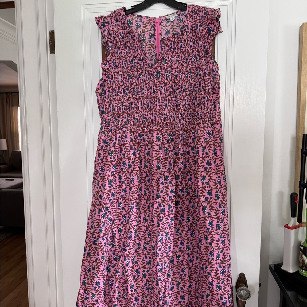 J. Crew Pink and Blue Sleeveless Sundress